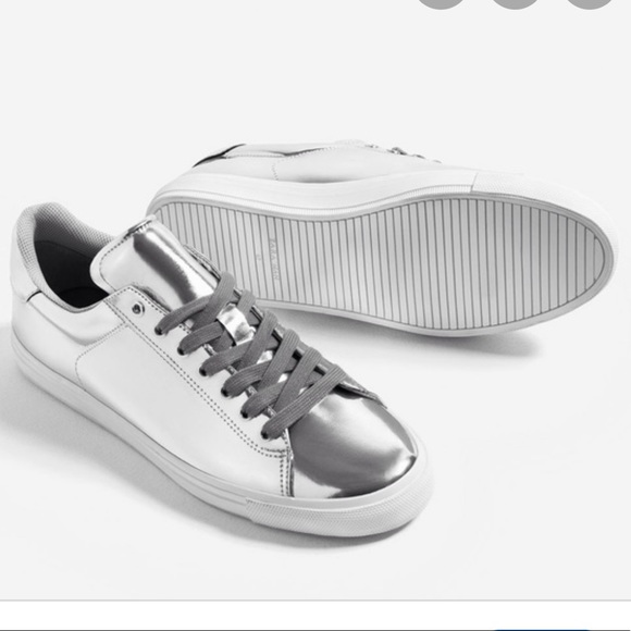 zara silver sneakers